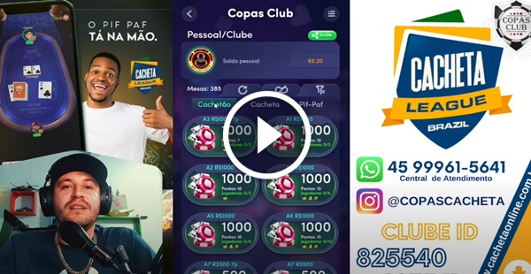 Ganhe dinheiro jogando Cacheta Online com o aplicativo Cacheta League